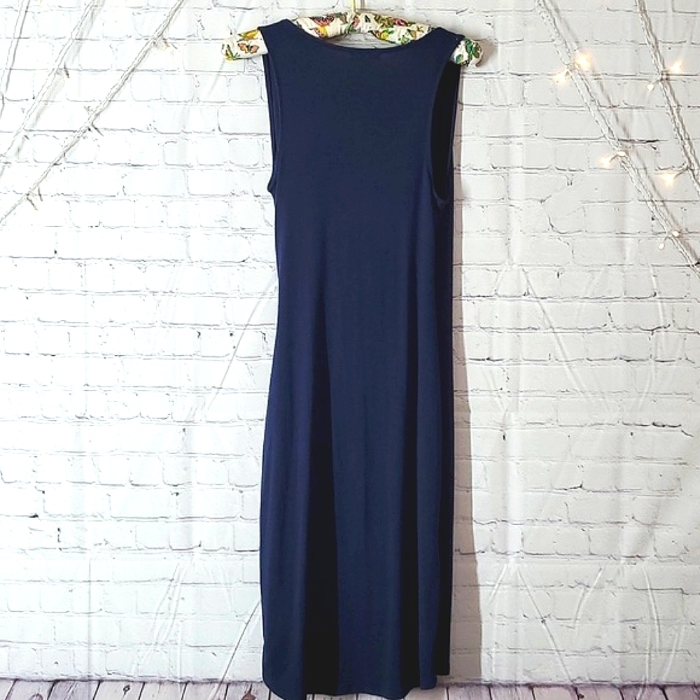 Leith Plunge V-neck Sleeveless Royal Blue Stretchy Bodycon Maxi Dress Size Med - Picture 12 of 16